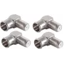 SHIVERPEAKS BS15-300514 5-pakk F-Quick täisnurkne F-tüüpi adapter, isane emasele, 75 oomi, nikeldatud messing