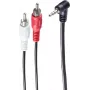 SHIVERPEAKS BS30842 Helikaabel 1,5 m 3,5 mm - 2x RCA isane must
