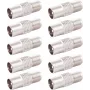 SHIVERPEAKS BS85322-SET10 IEC isane F emane koaksiaaladapter, 10-pakk, hõbedane