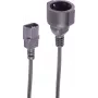 SHIVERPEAKS IEC C14 to CEE 7/3 toiteadapteri kaabel, 1 m, 1 mm², 10 A, 250 V, must BS09-07025