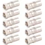 SHIVERPEAKS IEC emane F-tüüpi isane koaksiaaladapter, 10-pakk, 75 Ohm, hõbedane BS85321-SET10