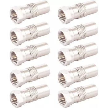 SHIVERPEAKS IEC isane F emase adapter, 10 tk komplekt, 75 Ohm, nikeldatud BS85323-SET10