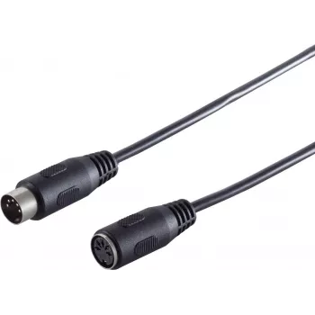 SHIVERPEAKS Premium Audio Cable, 5-pin DIN isane - 5-pin DIN emane, 2,5 m, kullatud kontaktid, topeltvarjestus, must