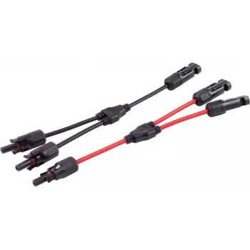 SHIVERPEAKS PV4 T-adapteri kaablikomplekt, 2-üheks, 4 mm², punane/must, 30 cm (BS02-21022)