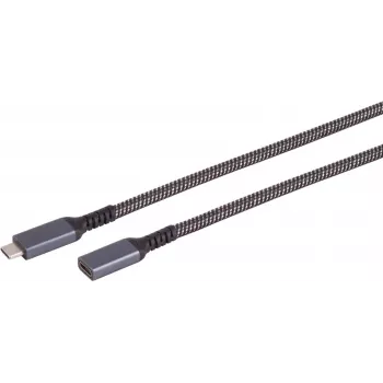 SHIVERPEAKS S-Conn 14-74006 USB-C - USB-C kaabel 1m USB 3.2 Gen 2 10Gbps 100W PD must ja valge