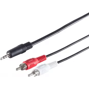 SHIVERPEAKS S-Conn 3,5 mm 2x RCA audiokaabel 2,5 m must punane valge (30832-2.5)