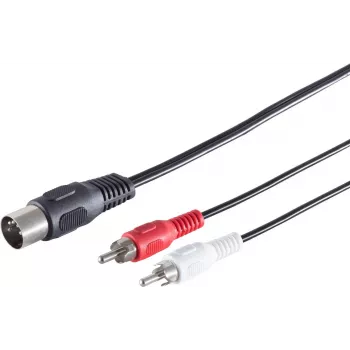SHIVERPEAKS S/CONN maximum connectivity DIN 5-pin isane - 2x RCA isane heliadapterkaabel, 1,5 m, must 10302