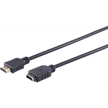 SHIVERPEAKS S/CONN maksimaalse ühenduvusega HDMI pikenduskaabel 2,0m - HDMI Type A isane-pesa, kullatud kontaktid, Ultra HD 4K, 3D, HEAC, Ethernet, ARC, CEC, High Speed with Ethernet, must 77479-2.0