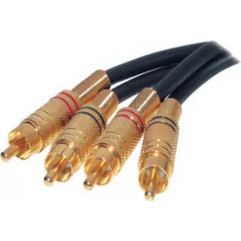 SHIVERPEAKS S/CONN maximum connectivity RCA helikaabel, 2x RCA isane - 2x RCA isane, kullatud metallpistikud, 5,0 m, must 40225