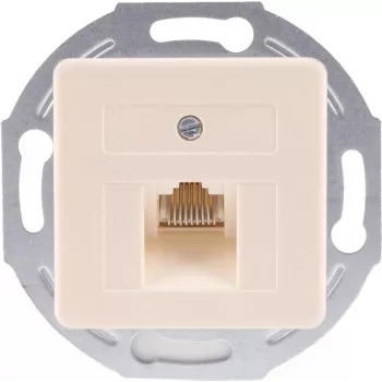 SHIVERPEAKS S/CONN maximum connectivity UAE RJ45 seinapistikupesa 1x8 süvispaigaldusega, keskplaadiga ja metallkinnitusrõngaga, puhtvalge 74221-1-50-UNI
