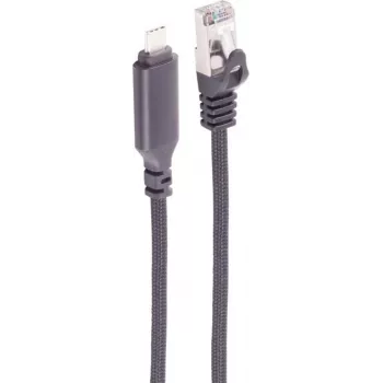 SHIVERPEAKS USB-C Gigabit Etherneti adapterkaabel, 2m, alumiinium, must (BS14-51035)