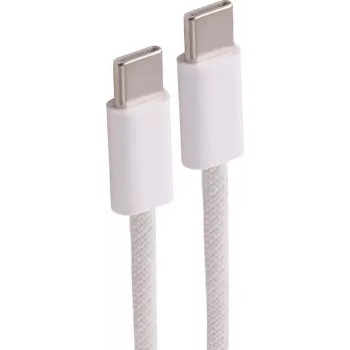 SHIVERPEAKS USB-C - USB-C laadimiskaabel, 2.0, 240W, valge, tekstiil, 3m (BS14-22046)