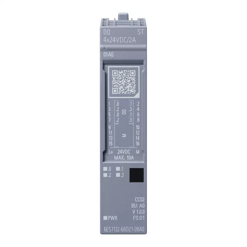 SIEMENS SIMATIC ET 200SP digitaalväljundmoodul DQ 4x24VDC/2A ST (6ES7132-6BD21-0BA0)