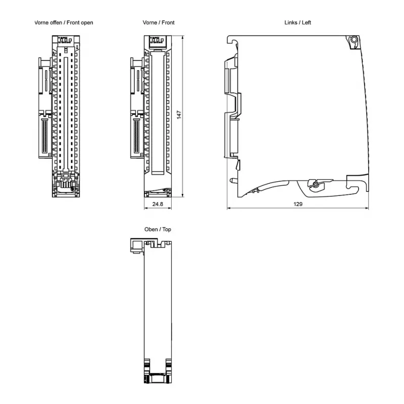 Siemens SIMATIC S7-1500 digitaalne sisendmoodul DI 16 x 24V DC, 16 kanalit, Type 3, diagnostika, isokroonrežiim