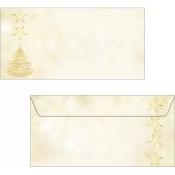SIGEL DU083 Graceful Christmas DIN pikk ümbrik, kummeeritud, 90 g/m² eripaber, tindiprinterile/laserprinterile/kopeerimismasin, valge piduliku disainiga, 25 ümbrikku