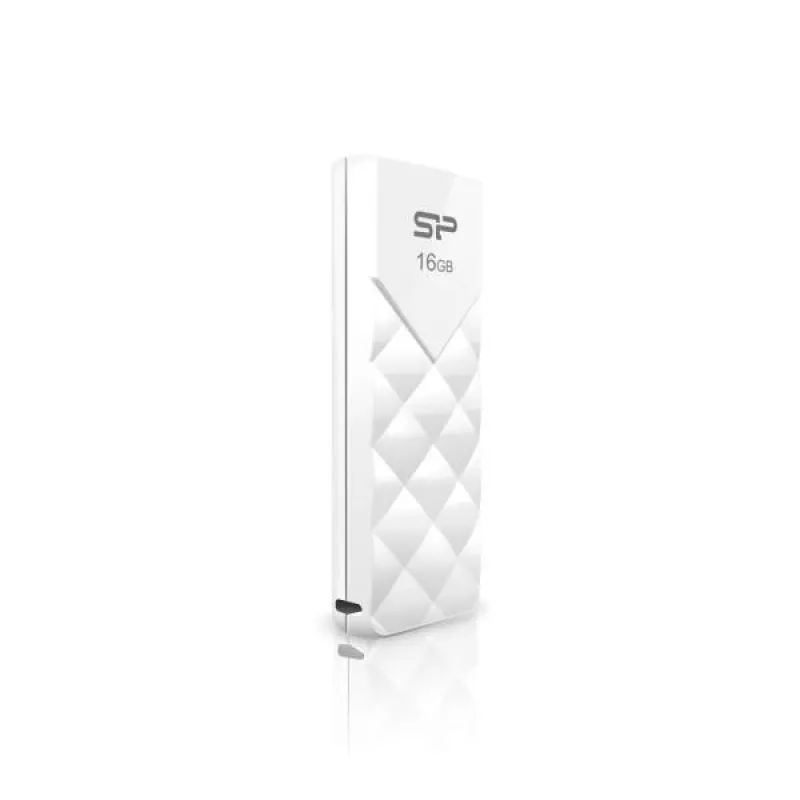 Silicon Power 16GB USB 2.0 mälupulk, sissetõmmatava korgita disain, valge