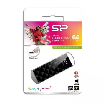 Silicon Power SP064GBUF2U03V1K Blaze B10 64GB USB 2.0 mälupulk, must, sissetõmmatav