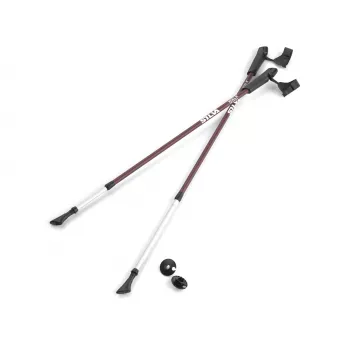 Silva Walking Walking Poles 100-135 cm Aluminum 6061 EVA Foam Grip Twist Lock Must/Hall/Punane