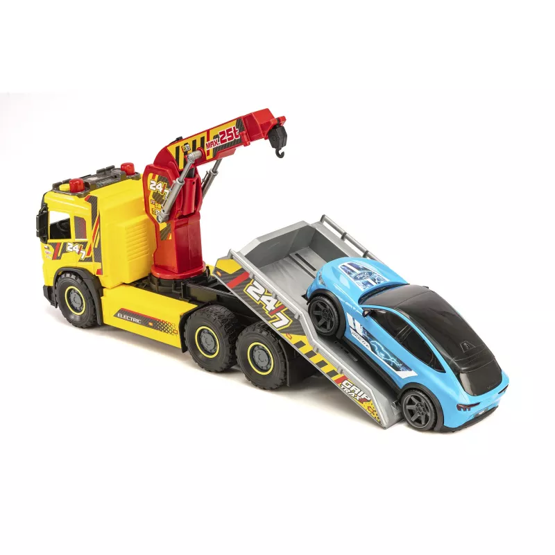 SIMBA-DICKIE Giant Tow Truck tulede, helide, liigutatava kraana ja vintsiga – mängupäästeauto lastele alates 3. eluaastast