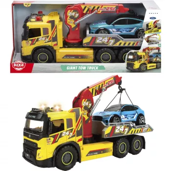 SIMBA-DICKIE Giant Tow Truck tulede, helide, liigutatava kraana ja vintsiga – mängupäästeauto lastele alates 3. eluaastast