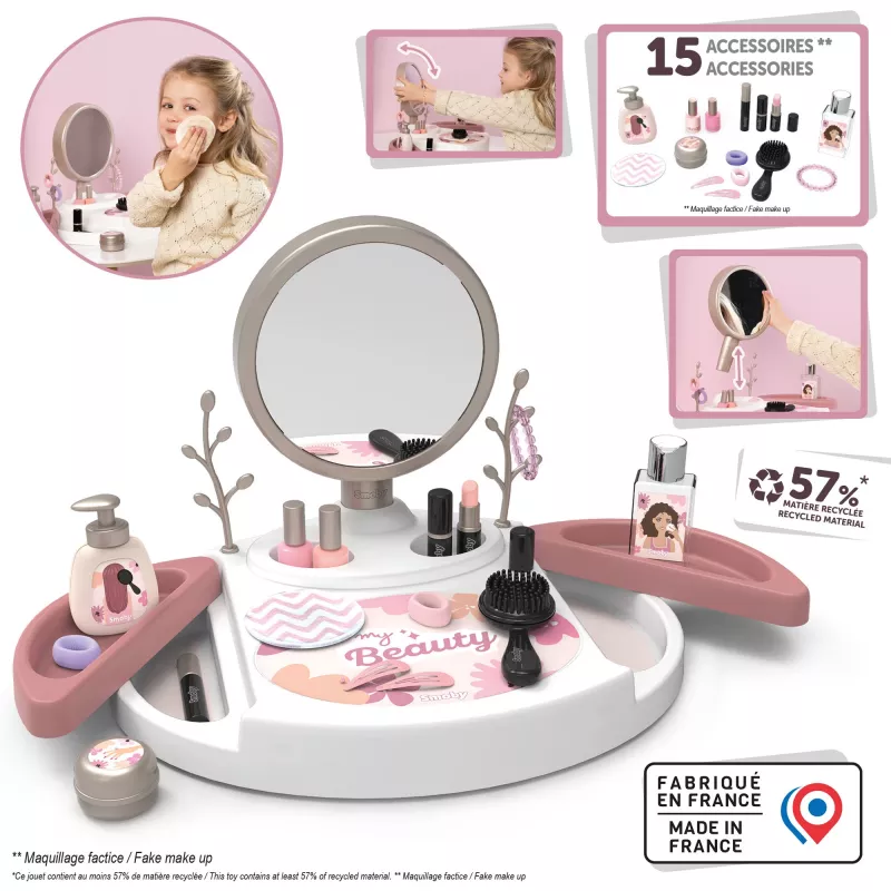 SIMBA-DICKIE My Beauty Studio Interaktiivne Mängutualett Valgustatud Peegli ja 10 Aksessuaariga Lastele Vanuses 3-6