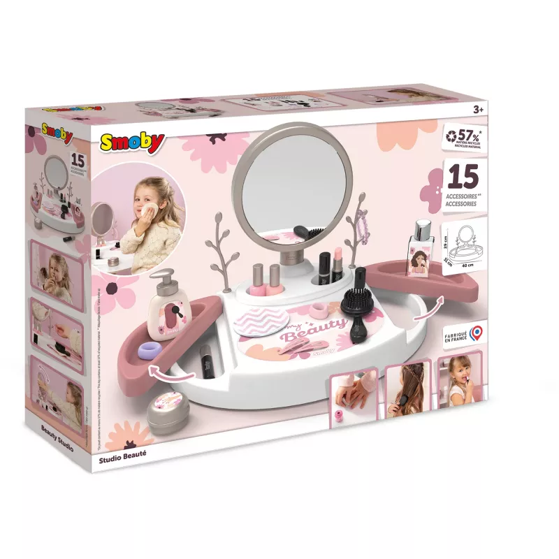 SIMBA-DICKIE My Beauty Studio Interaktiivne Mängutualett Valgustatud Peegli ja 10 Aksessuaariga Lastele Vanuses 3-6