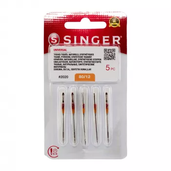 Singer 2020 universaalsed masinanõelad, suurus 12/80, pakk 5 tk