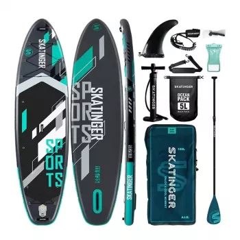 SKATINGER Grey Sports Inflatable Stand-Up Paddleboard 350x89x15 cm