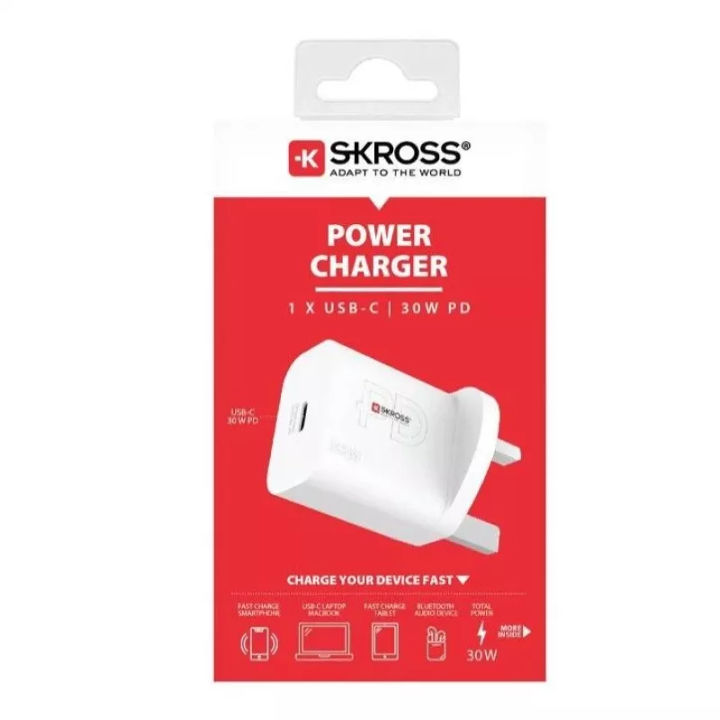 Skross Power Charger UK USB Charger 30W PD White