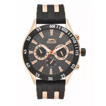 SLAZENGER MAN SL96076203 meeste analoogkvartskell 48mm sinine sihverplaat pruun nahkrihm