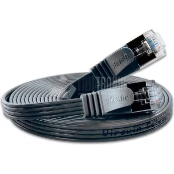 Wirewin Cat6 U/FTP õhuke Ethernet patch-kaabel 0,5m must PKW-STP-SLIM-KAT6 0.5 SW