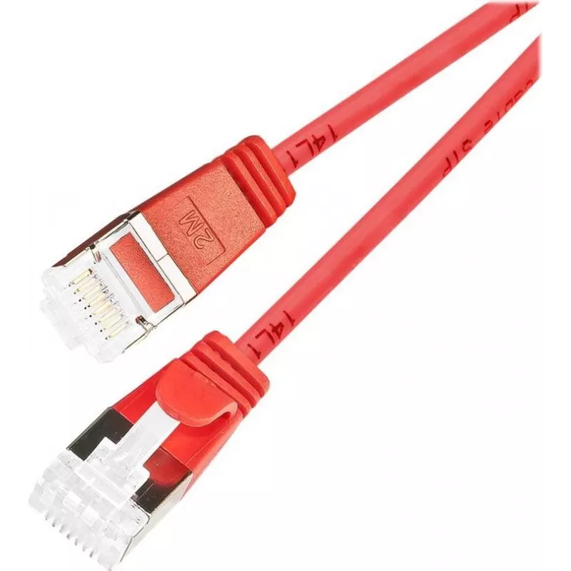 Wirewin Cat6a U/FTP õhuke paigalduskaabel 0,5m punane PKW-LIGHT-STP-K6A 0.5 RT
