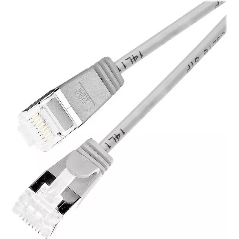 Wirewin Slim ümar U/FTP Cat 6a paigalduskaabel, hall, 0,5 m, 10 Gbps, PoE++ PKW-LIGHT-STP-K6A 0.5