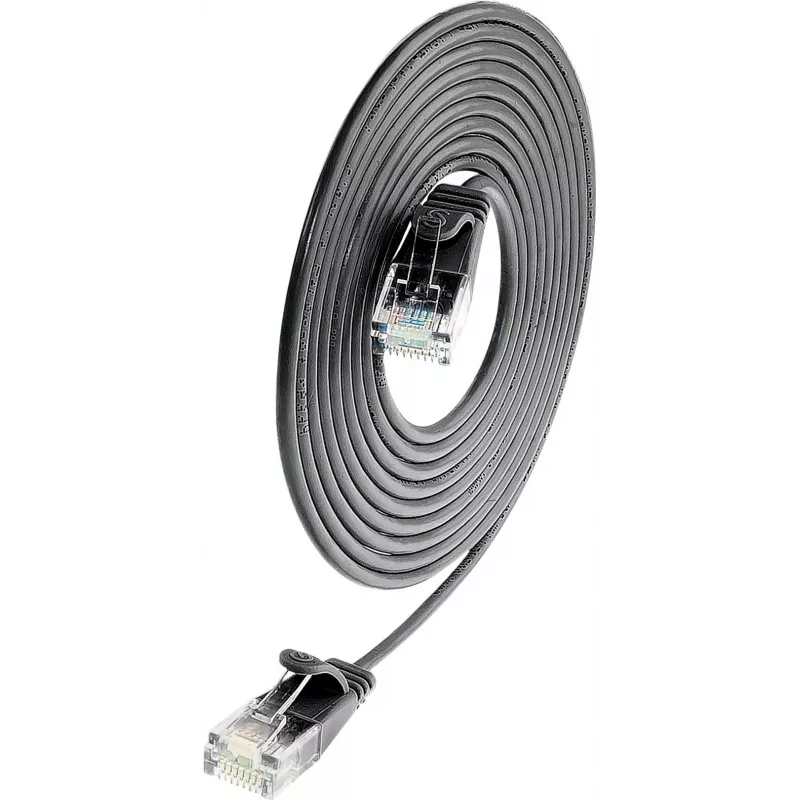 Wirewin SLIM UL6 10 SW - Cat.6 SLIM-Light patch-kaabel, U/UTP, 10 m, must PKW-LIGHT-K6 10.0 SW