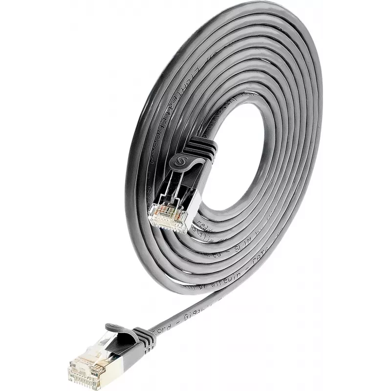Wirewin Triotronik Cat6 F/FTP 7,5m must paigalduskaabel PKW-LIGHT-STP-K6 7.5 SW