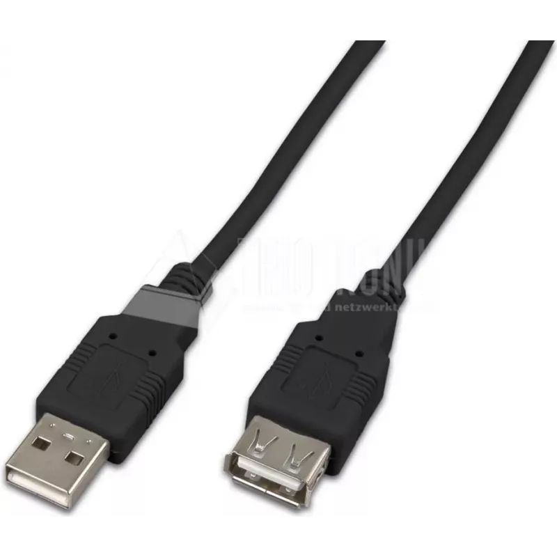 Wirewin USB A-A MF 1.0 SW USB 2.0 pikenduskaabel, 1 m, must