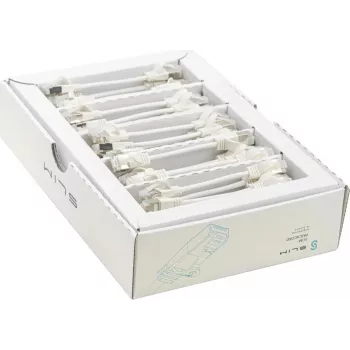 Wirewin SLIM KAT6A 10 Gigabit kerge paigalduskaabel, 0,1 m, U/FTP, Ø 3,8 mm, valge, 50-pakk (SLIM-LS-K6A 0.1 WT 50)