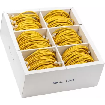 Wirewin SLIM KAT6A 10 Gigabit kerge paigalduskaabel, 0,5 m, U/FTP, Ø 3,8 mm, kollane, 90-pakk (SLIM-LS-K6A 0.5 YE 90)
