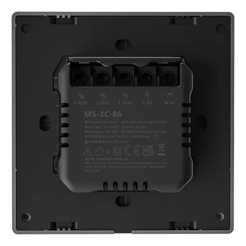 Nutikas stseenilüliti WiFi Sonoff M5 3C (3-kanaliline)