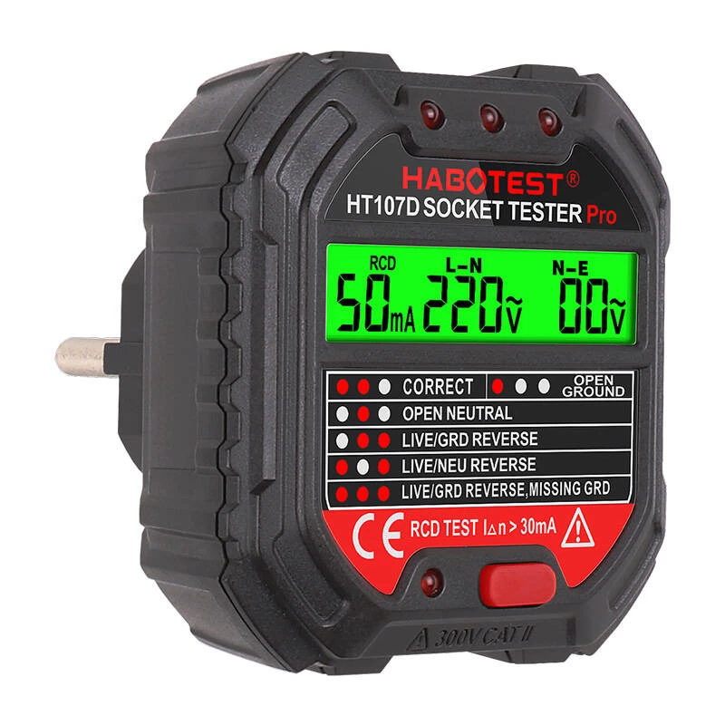 Pistikupesa tester digitaalekraaniga Habotest HT107D