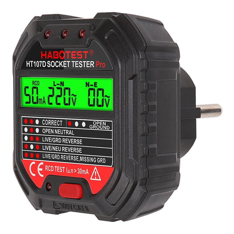 Pistikupesa tester digitaalekraaniga Habotest HT107D