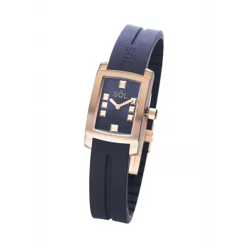 SOL WATCH WOMAN 10011/1 (23mm) Kvarts-analoogkell – roostevabast terasest korpus, valge sihverplaat, must nahkrihm