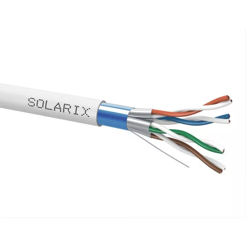SOLARIX SXKD-6A-FFTP-LSOH Cat.6A F/FTP paigalduskaabel, LSOH, Dca-s2,d2,a1, 500m puidust rull, hall