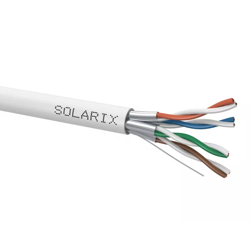 SOLARIX SXKD-6A-FFTP-LSOH Cat.6A F/FTP paigalduskaabel, LSOH, Dca-s2,d2,a1, 500m puidust rull, hall