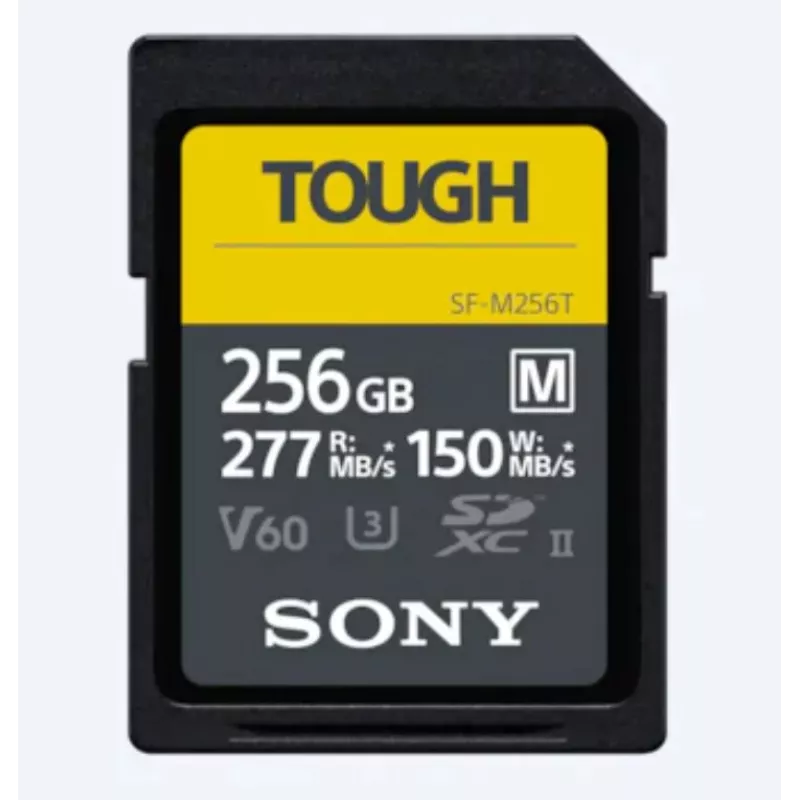 Sony SF-M256T TOUGH UHS-II SDXC mälukaart 256GB V60 U3 277MB/s lugemiskiirus 150MB/s kirjutuskiirus veekindel tolmukindel löögikindel