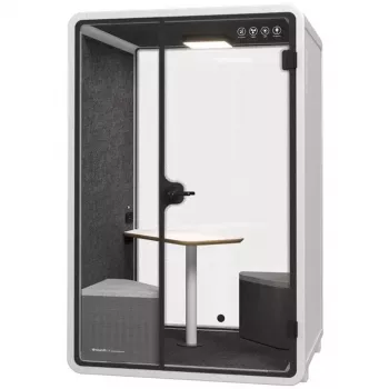 SOUNDBOX INC Soundbox Office Pod SR-M (E5) 2 inimese valge – akustiline koosolekuputka ventilatsiooni, LED-valgustuse ja toitega