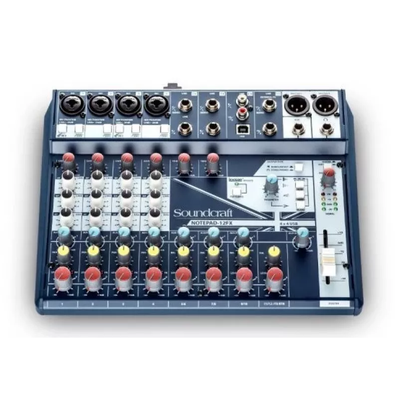Soundcraft Notepad-12FX Analoogsegamiskonsool USB-heliinterface ja Lexicon-efektidega
