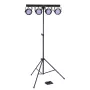 Soundsation 4LEDKIT-PARTY2 4-in-1 LED-valgustuskomplekt Derby, PAR, Strobe, Laser, Statiiv, IR-pult ja Jalaluhtimispult