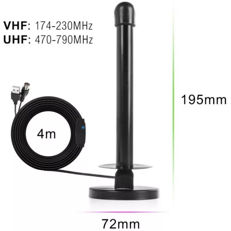 Spacetronik Hook TV DVB-T2 magnetantenn 28 dBi võimendiga ja 3 m kaabliga