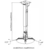 Spacetronik SPA-P01B Universaalne projektori kinnitus 2-in-1 lakke/seinale, 15 kg, teras, must